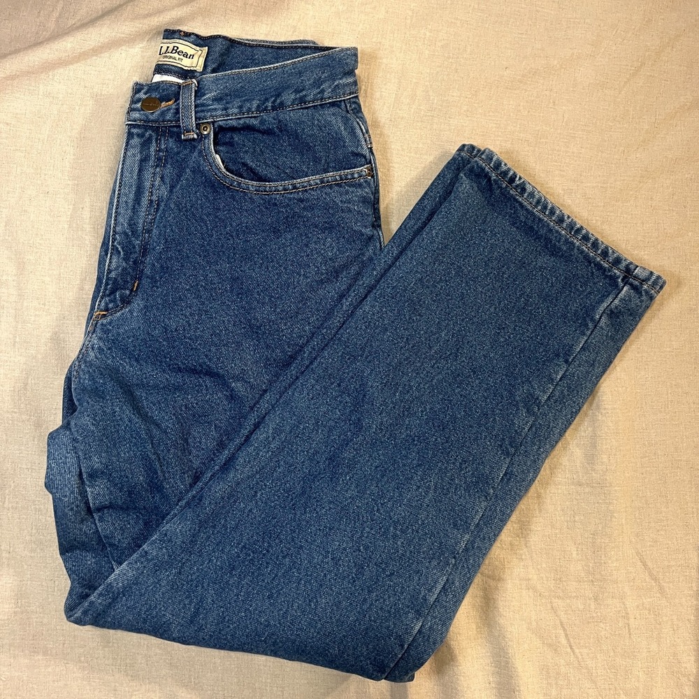 Vintage LL Bean Flannel Lined Jeans Womens 10 High Rise Mom Straight Cabincore - Picture 8 of 12